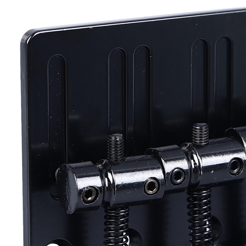 Metal Electric Bass Bridge Silver And Black Thickened Tailpiece Bridge Bass Guitar Replacement чёрный