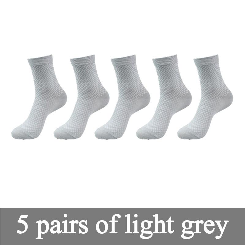 New Bamboo Fiber Men Socks Classic Deodorant Business Brand Crew Socks Men High Quality Casual Compression Socks 5pairs / Lot