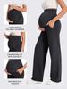 7061 European Maternity Support Pants: Casual Non-Constricting Wide Leg for Spring & Autumn