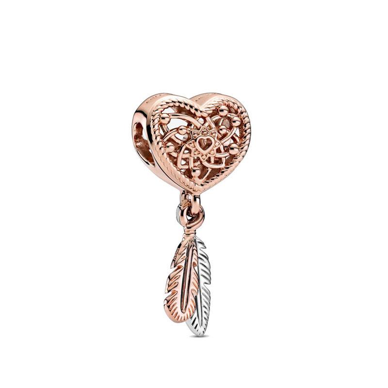 Europe Copper Family Charm Fit Original Bracelet Jewelry Glow-In-Dark Firefly Pendant Dangle Heart Bead
