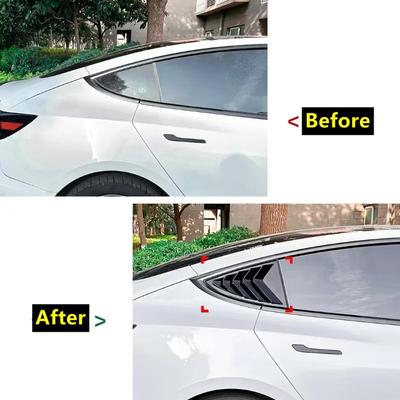 Rear Side Window Scoop Visor Cover Louvers Covers Accessories For Tesla Model 3 2017 2018 -2025 Window Louver Side Vent Trim