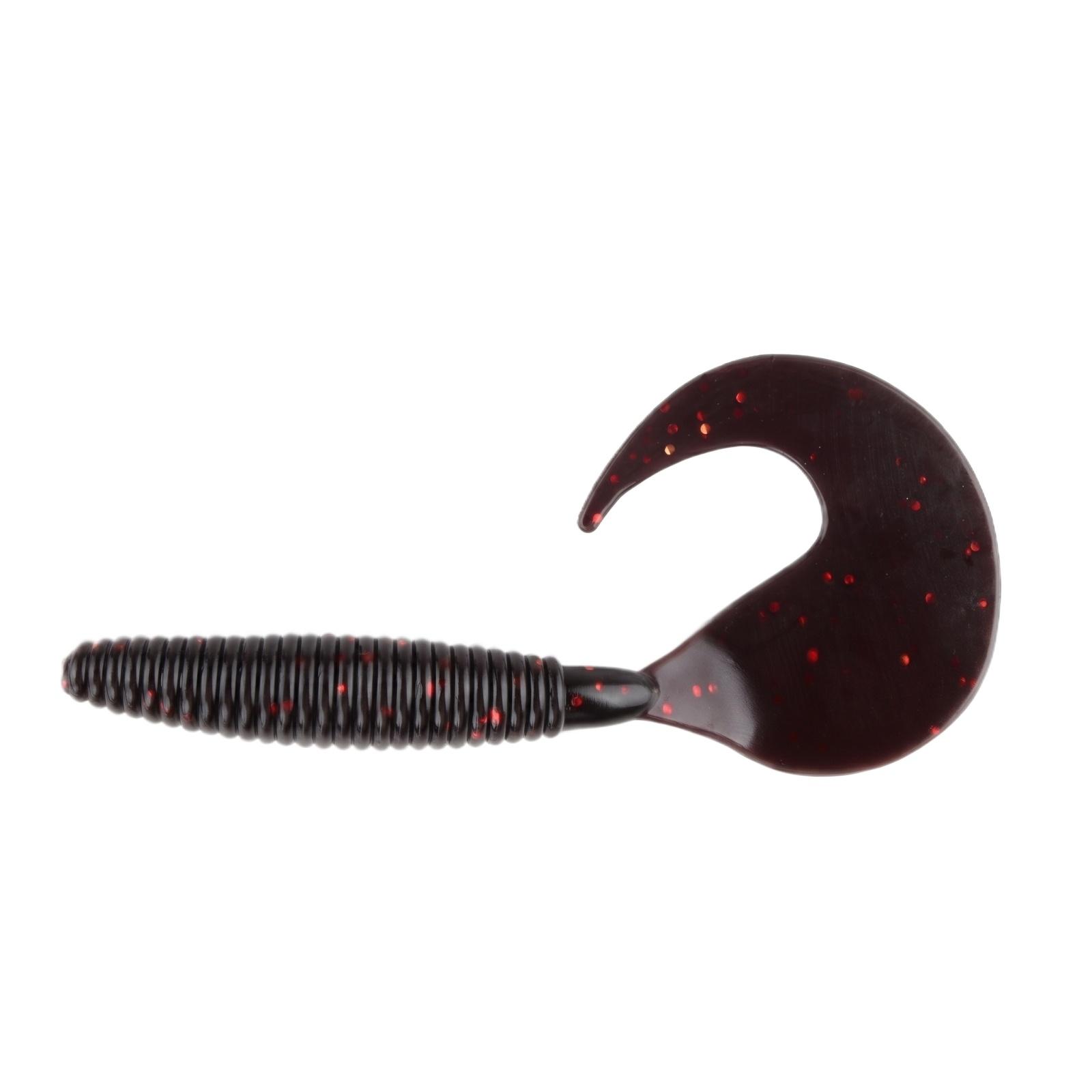 

Soft Fishing Lure 9cm Curly Tail Grub Bait Ribbed Body Soft Worm Swimbait for Freshwater and Saltwater Fishing Tackle one size чёрный