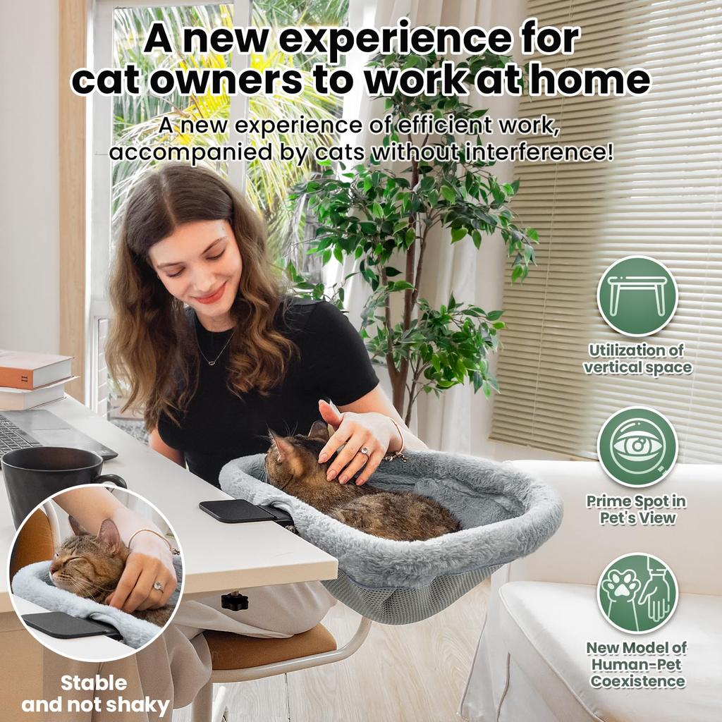 JUNSPOW Cat Sinking Made with Soft Rabbit Fits Various Weight Capacity 18kg Bed, One-Touch Folding, Bed, Space-Saving Semi-Circular Design, Fur,