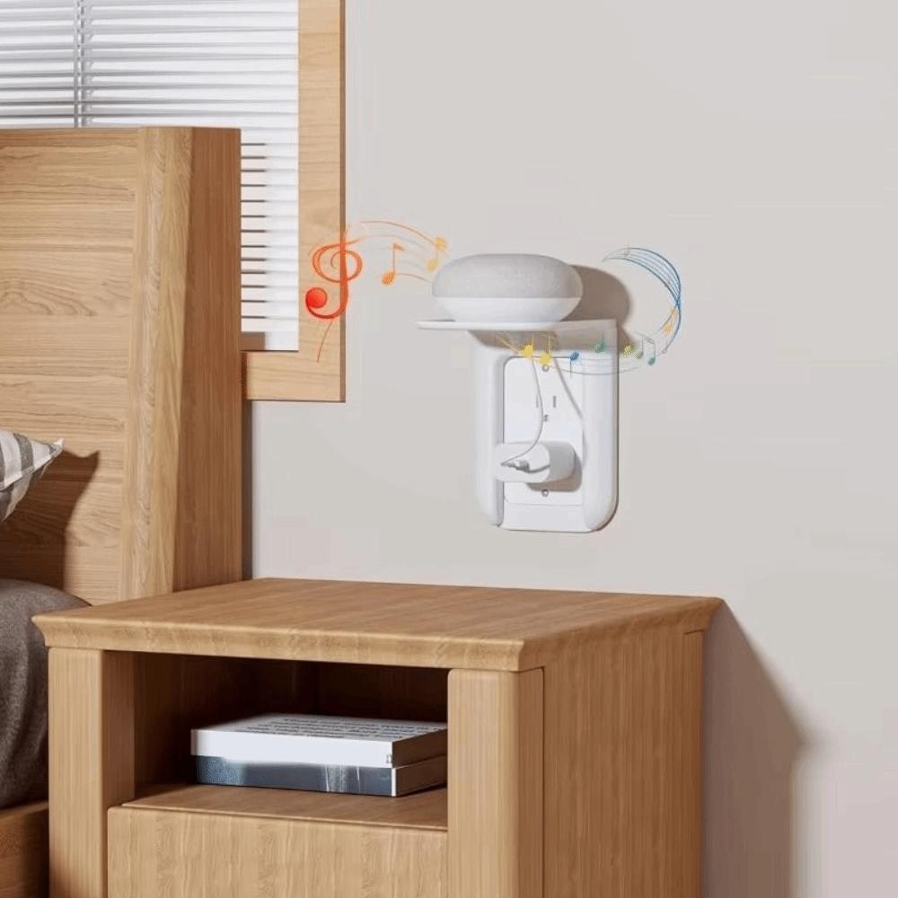 2PCS No Drilling Socket Holder Wall Mounted USB Rack Convenient Wall Outlet Shelf  Office