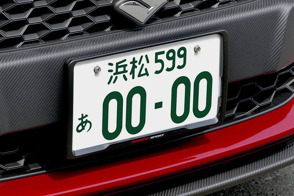 MONSTER SPORT License Frame Compatible with New Standards License Plate Frame Cover Suzuki Vehicles and Others [Gloss Black] 794110-0000M