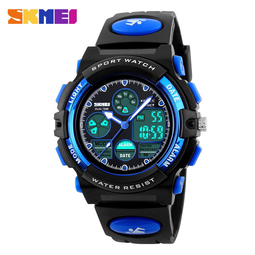 1163 Uhren Kinder Outdoor Sport Kinderuhr Digital Quarz Armbanduhr für Jungen Mädchen Uhren mit PU-Armband Band Alarm LED Leuchtend Wasserdicht