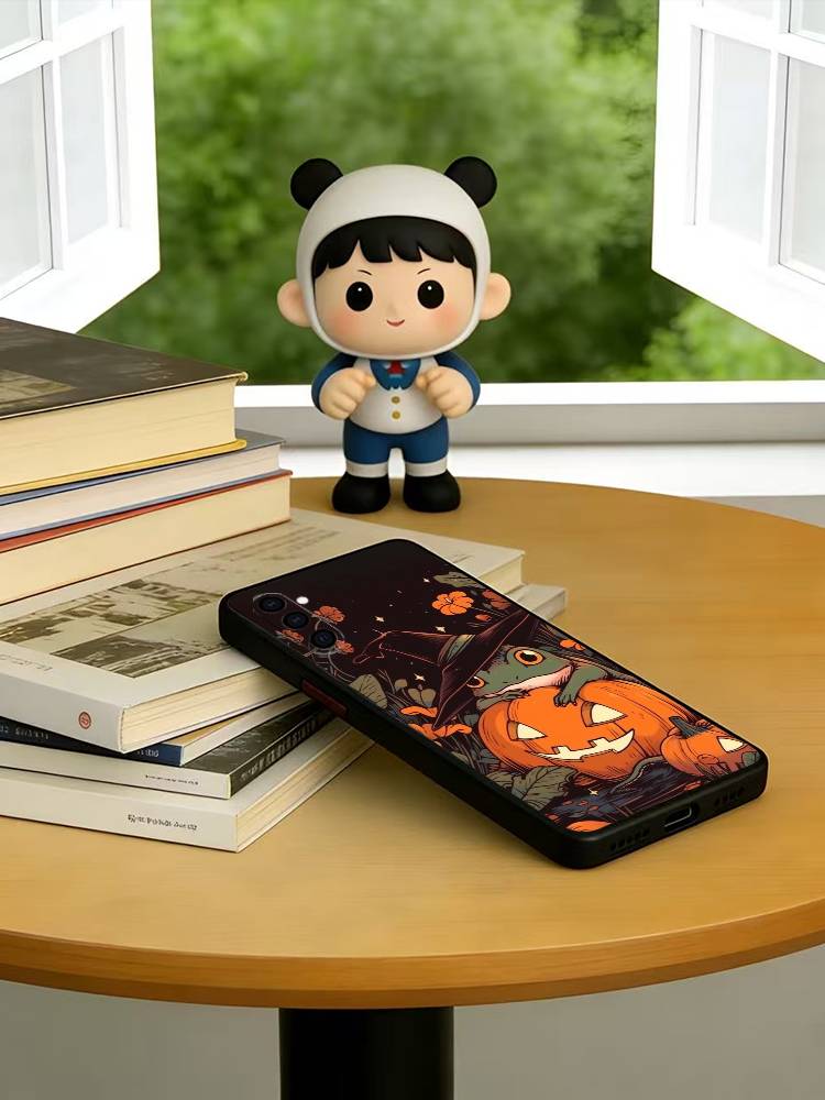

Осенний гриб-лягушка Чехол для телефона Samsung Galaxy A73,A72,A71,A70,A53,A52,A51,Другие Мягкий Черный Чехол Samsung a21s
