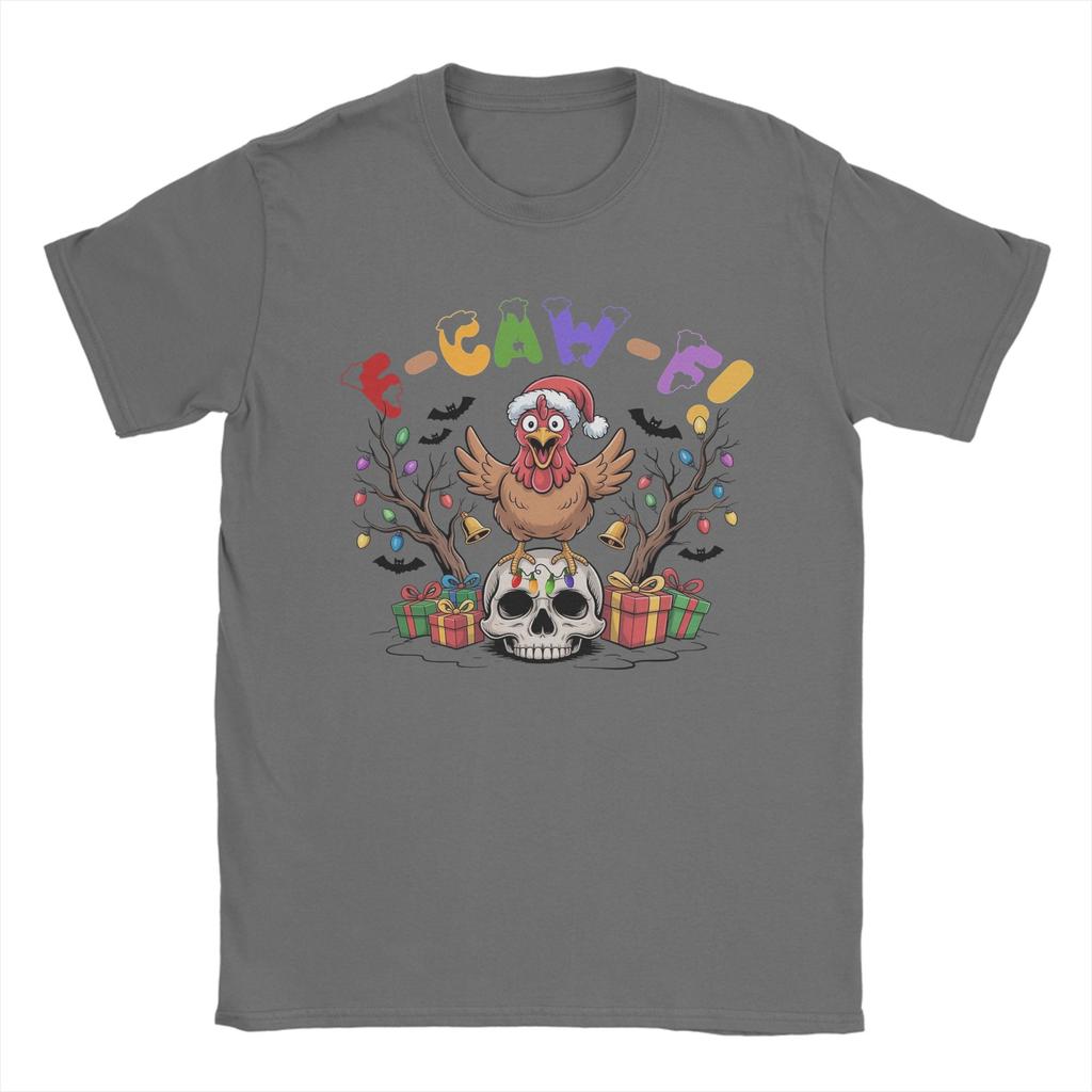 Men's T-Shirts Christmas F-Caw-F Chicken Hipster Pure Cotton Tee Shirt Short Sleeve  T Shirt Crew Neck Tops Printed