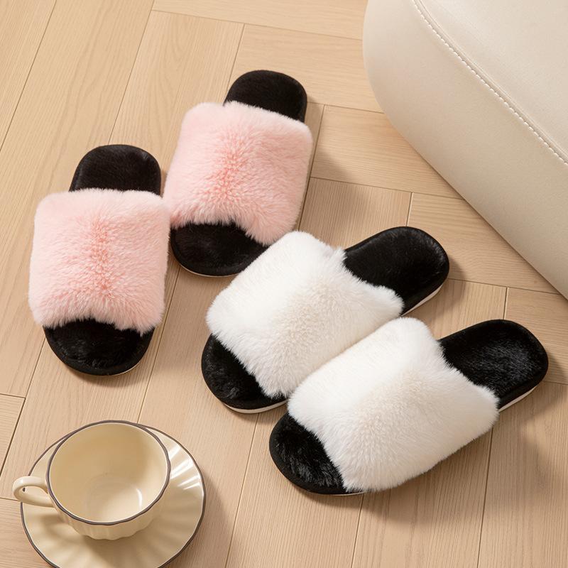 Winter Fashion Indoor Home Comfortable Warm Non-Slip Slippers Women Shoes