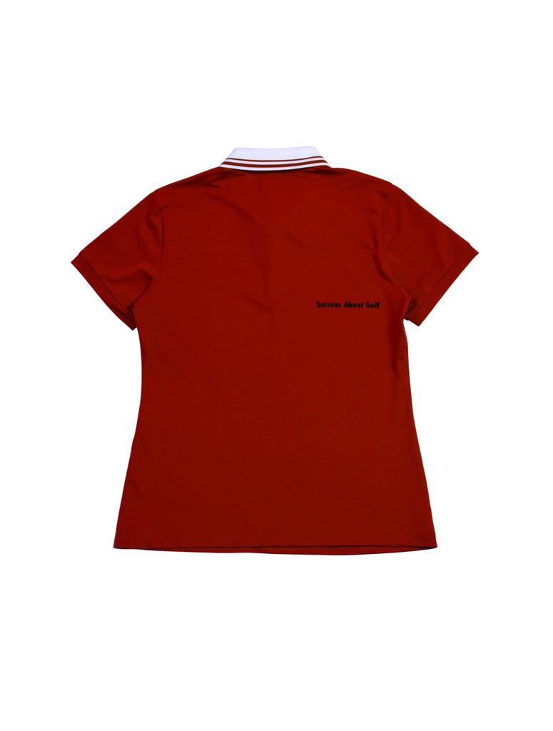 TAKEOFF Striped Collar Field Pk T-Shirt (Red)