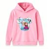 Kids Girls Boys Cute Cartoon Princess Print Pullover Hoodie Cozy Long Sleeve Casual Sweatshirt for Winter Autumn Daily Wear