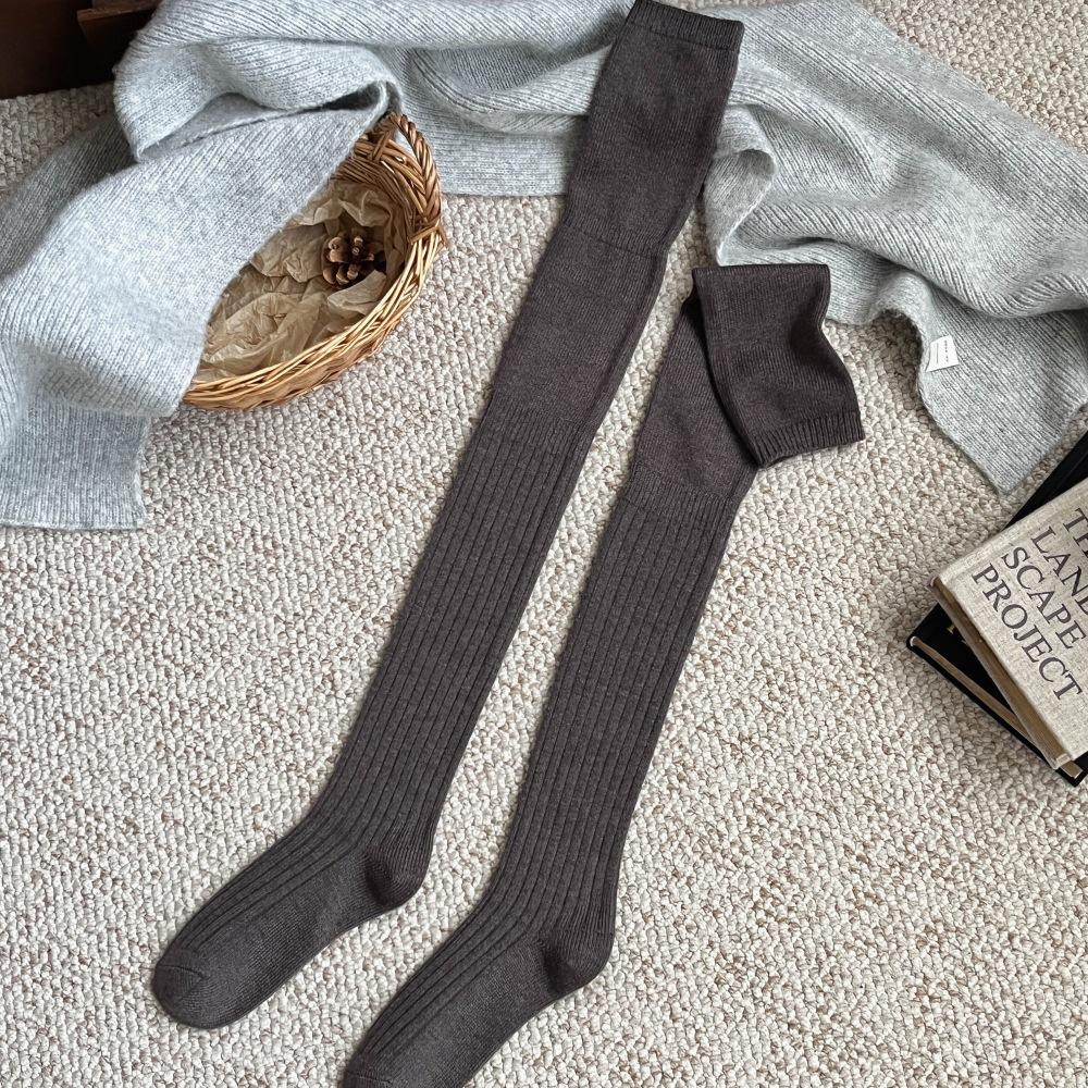 Stockings Women'S Autumn And Winter Stacked Knee Socks With Boots Autumn And Winter Maillard Black Extended Warm Knee Pads Thigh Socks