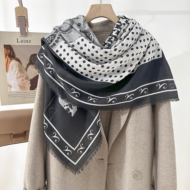 130 beard removal square scarf spring and summer fashion silk scarf retro women's high-end printing outer shawl