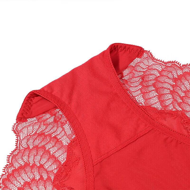 Aimer AM226941 Festive Red Lace Mid-Waist Briefs