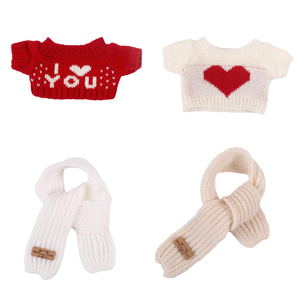 Plush Bear Clothes for Kids 12'' Stuffed Bear Toy Rag Doll Accessories Plush Dolls Clothing Stuffed Animal Sweater/Scarf