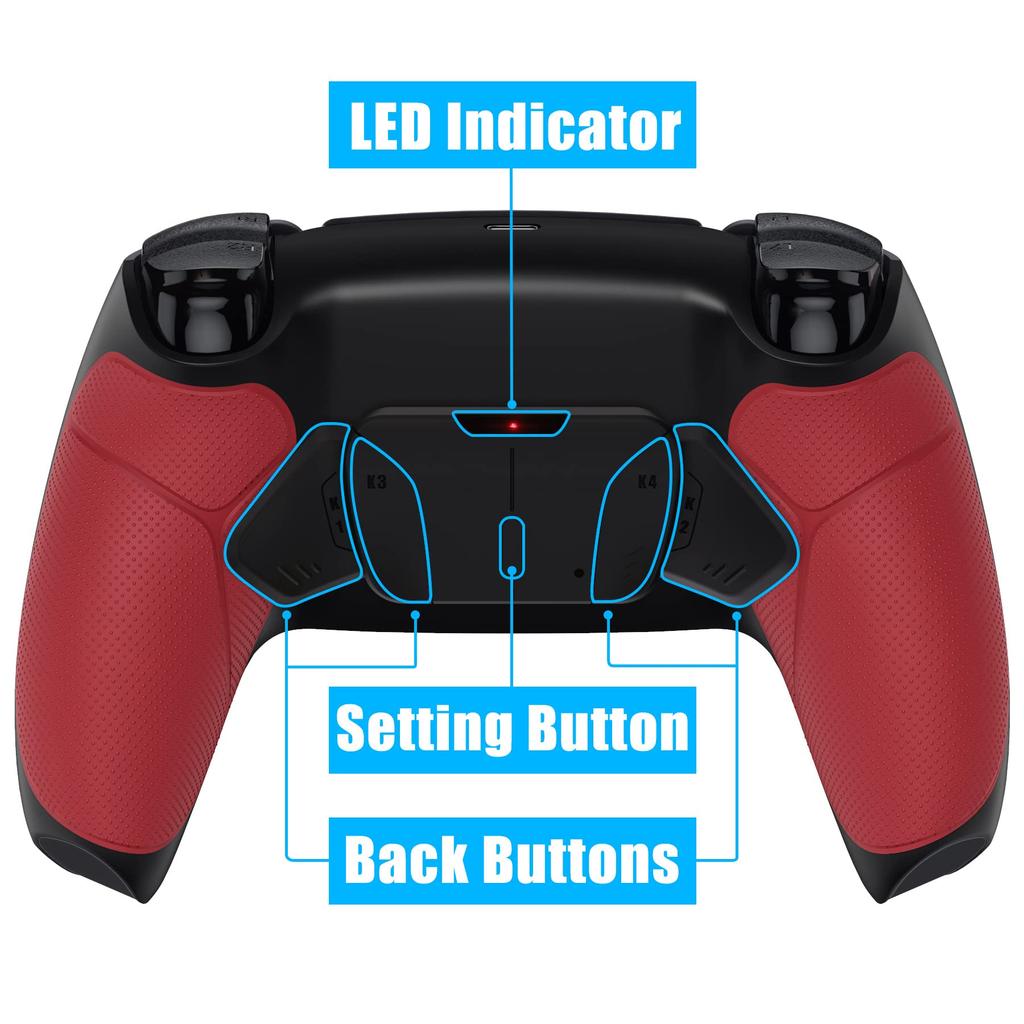 eXtremeRate Programmable Back Paddle Plastic RISE4 Remap Kit Compatible with PS5 Controller Compatible with PS5 Controller with Upgrade Board and