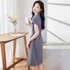 Women's Polo Collar Shirt Midi Dress