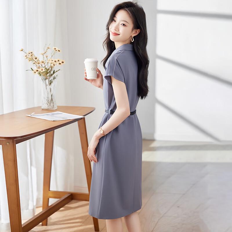 Women's Polo Collar Shirt Midi Dress