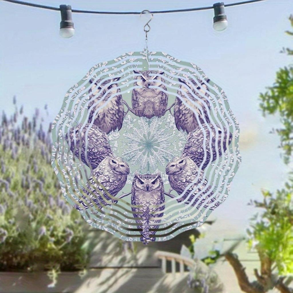 60 Inch Large Outdoor Wind Chime with Rotating Hook Owl Design Perfect for Garden Balcony Decor Year Round Serenity Ideal Gift for All Seasons