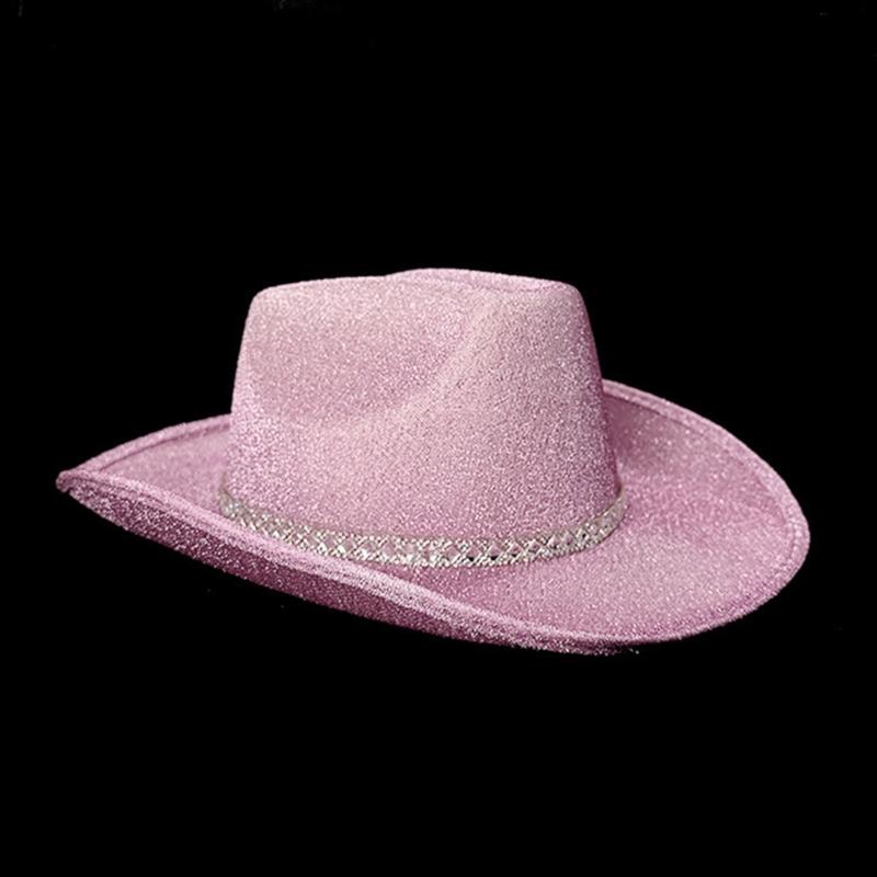 Glitter Cowboy Hat Fedora Cowgirl Hat Bachelorette Party Hat For Bridal Party Western Cowboy Hat Bachelorette Party Prop