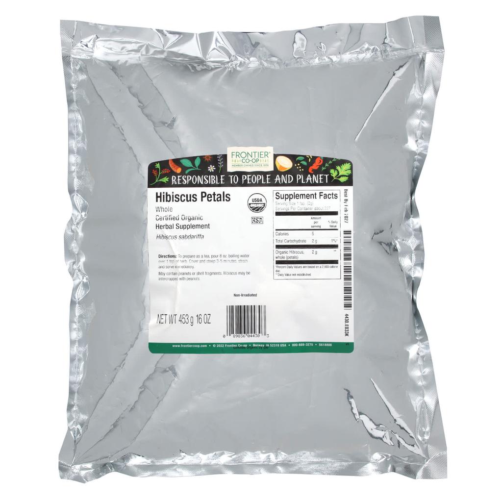 Frontier Co-op Økologiske Naturlige Hibiskusblader, 453G(16 oz)