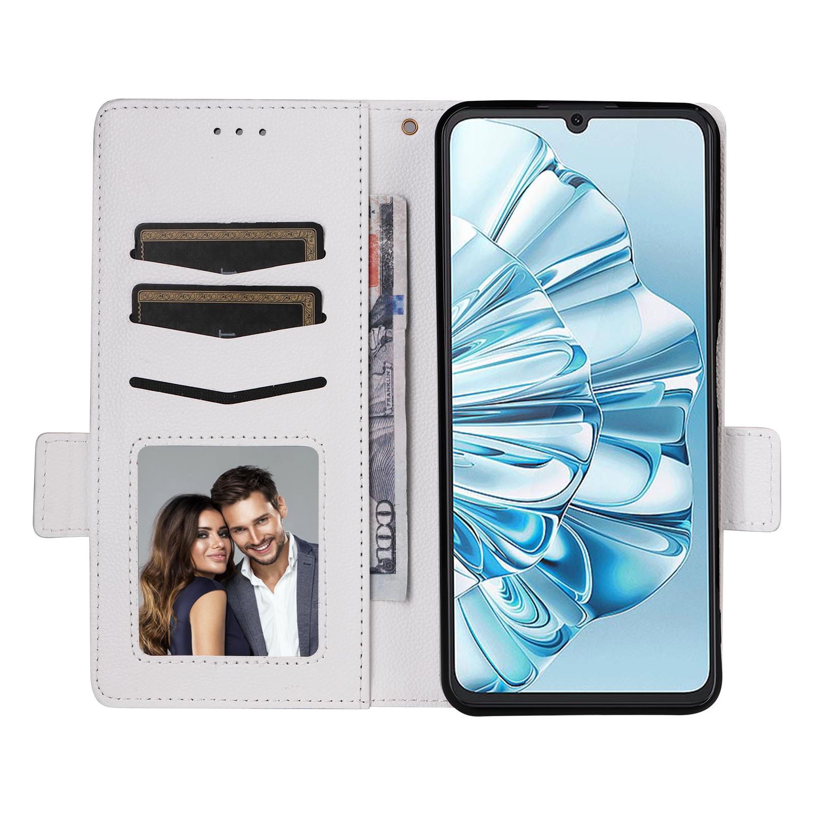 

For Cubot A20 Case with Wrist Strap Litchi Texture PU Leather Wallet Phone Cover Brown