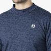 FootJoy Men's Brushed Scottish Print Long Sleeve Mock Neck Shirt, Navy, XXL (FJ-F24-S17, 32103-XXL)