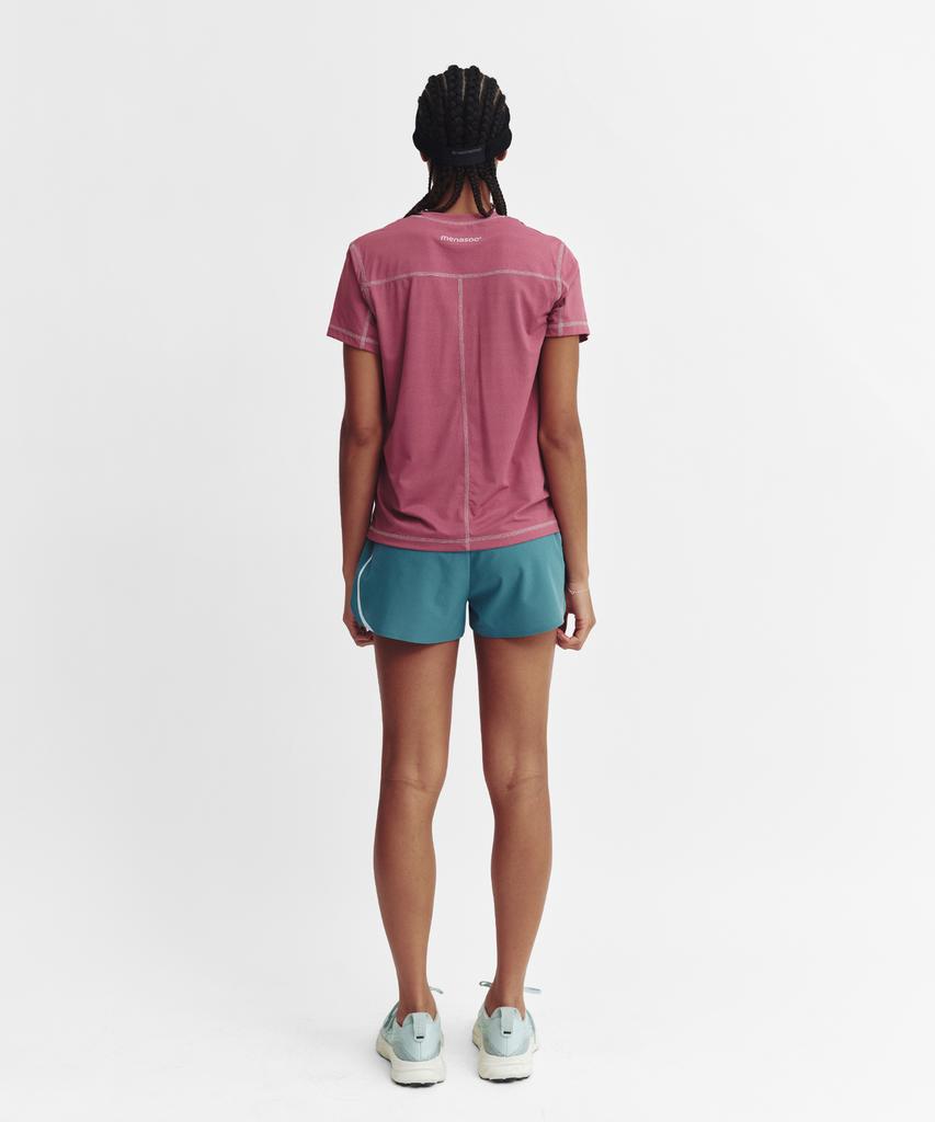 Minasu Sports Fit Contrast Stitch Short Sleeve T Shirt_Pink