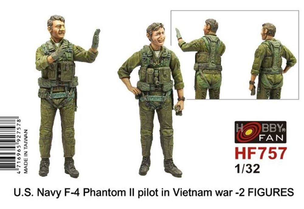 

HobbyFun US Navy Phantom 2 Pilot Set Vietnam War Resin Kit HF757 1/32 F-4 2-piece