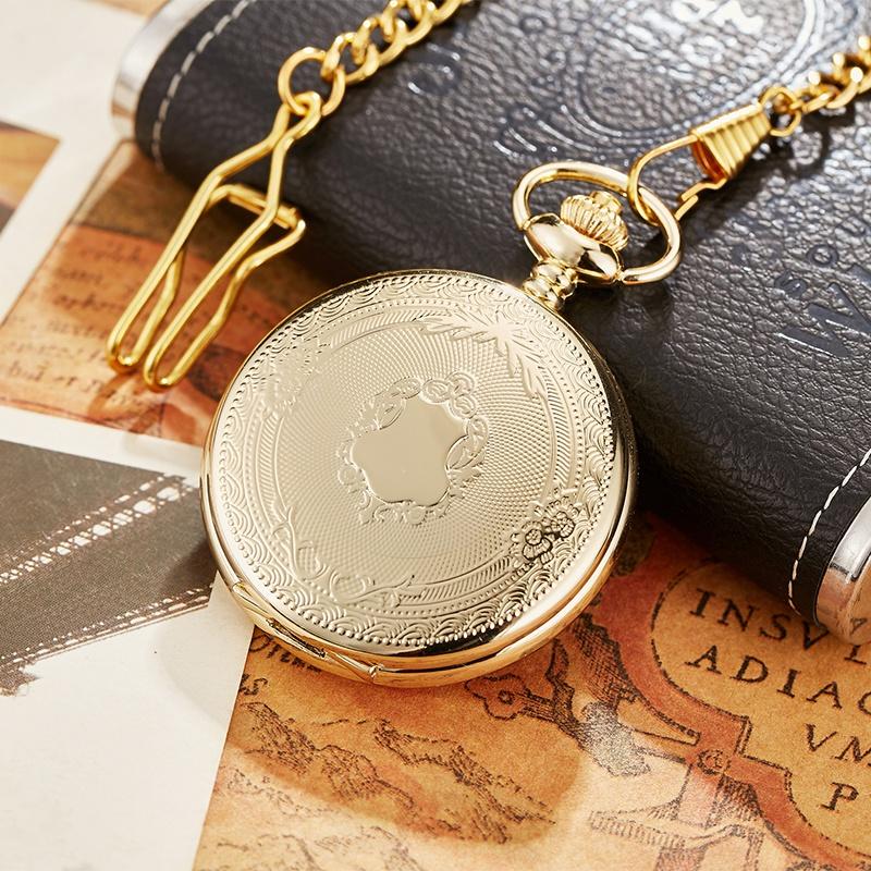 1Pc Antique Steampunk Vintage Roman Numerals Quartz Pocket Watch Multicolor Case Necklace Pendant Clock Chain Men's Women