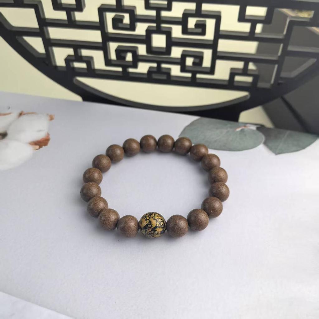 Mixed Incense Beads Bracelet with Lacquer Beads - Unisex Chinese National Style, Collectible Buddhist Beads, Hand-Playing Bracelet