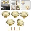 5pcs Cabinet Handle Drawer Knob Zinc Alloy Furniture Handle Round Single Hole Handle Gold Cabinet Pulls Furniture Hardware