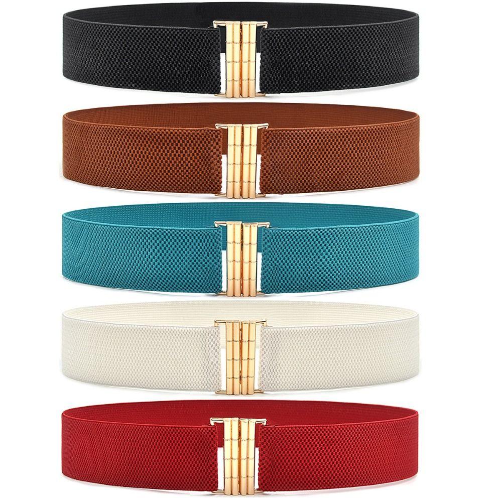 Wide Stretch Waistband Solid Color Waist Belts Exquisite Waist Strap Women