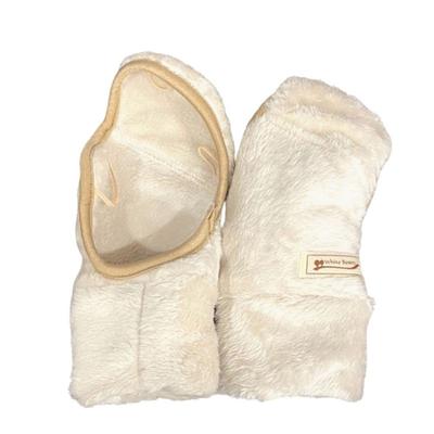 White Beauty Hand Open Cold Weather Gloves Warmers, Palm, (Ivory)