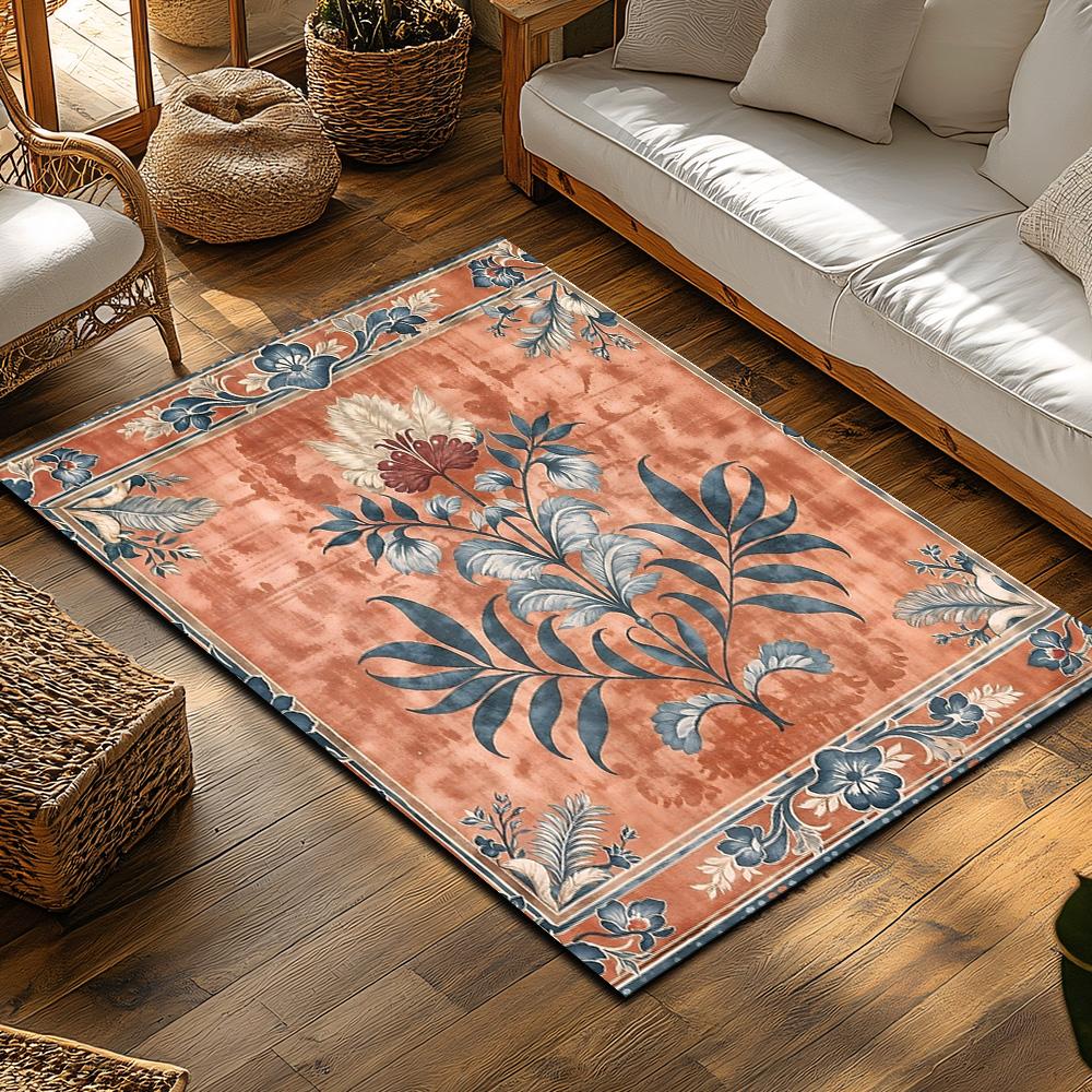 Vintage Persian Area Rug Bohemian Carpet Turkish Floor Mat Non Slip Living Room Decor Boho Home Accent Durable Washable Design