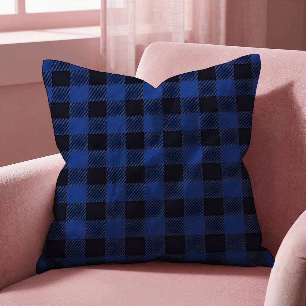 Checkered Pattern Cushion Cover MultiScene Pillow Cover for Home Car Reversible Soft Durable for Daily Use