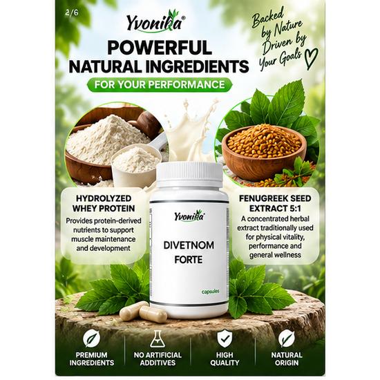 Yvonika Divetnom Forte – Advanced Muscle Growth, Strength & Performance Support, 90 Capsules