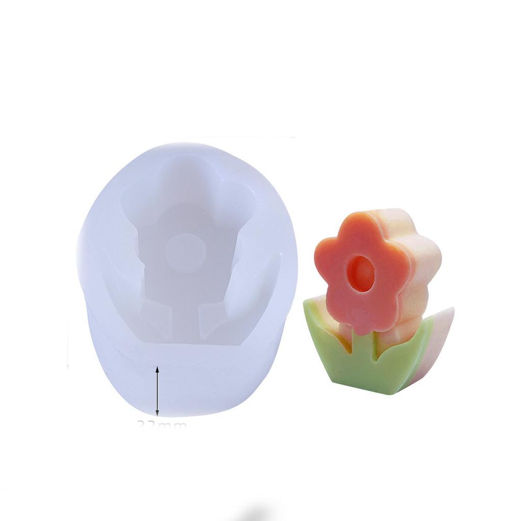 Handmade 3D Silicone Flower Mold Environmentally Friendly Flower Shaped Silicone Mold for DIY Crafts 58x69x32mm