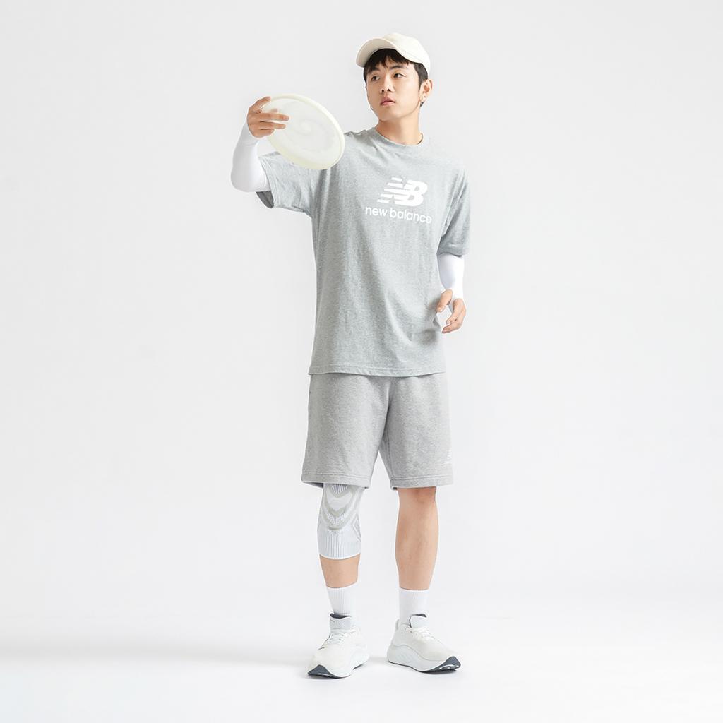 New Balance Essentials Stacked Logo French Terry Shorts Asia Sizing 'Athletic Grey' Men's MS31540-AG