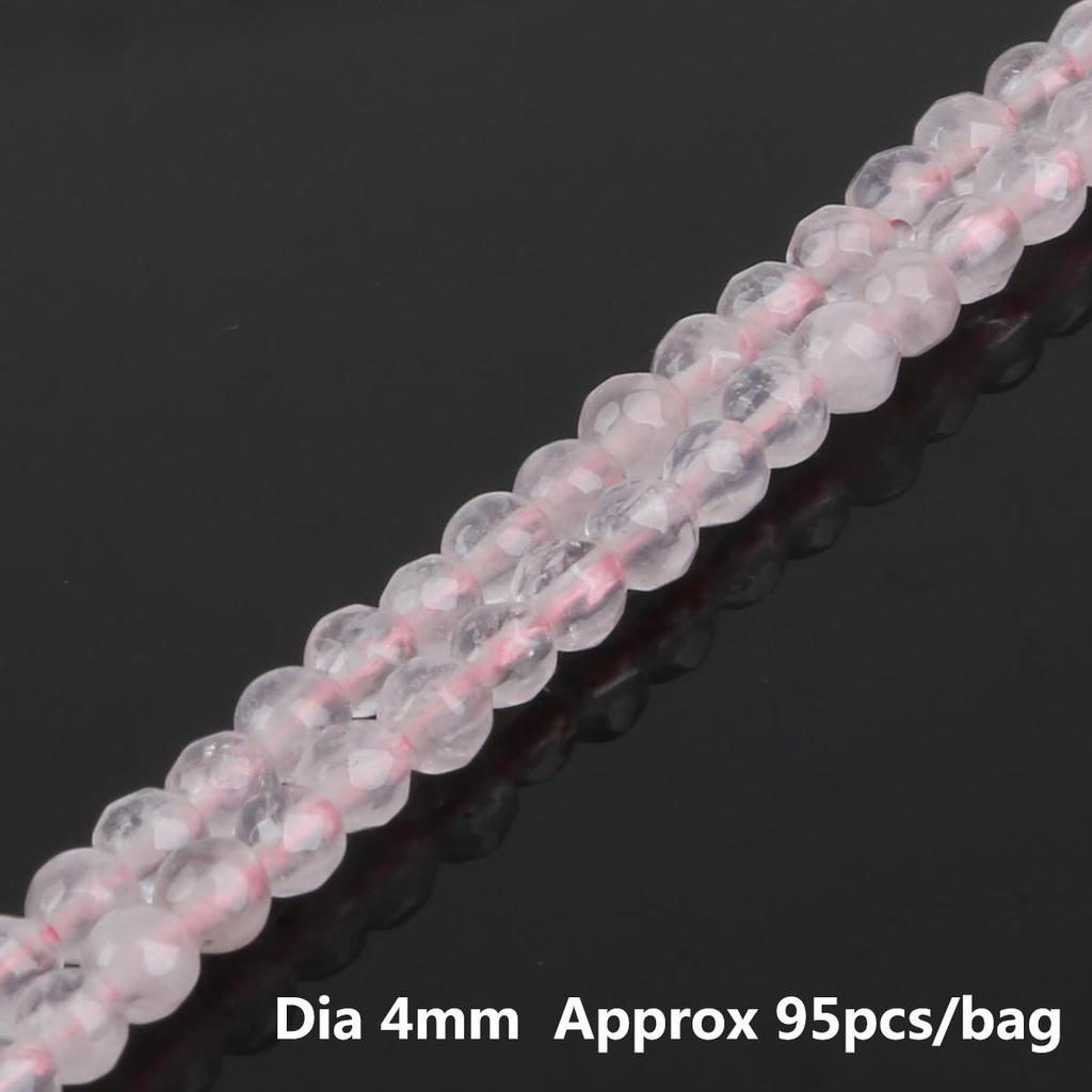 Naturstein, rosa Kristall, facettiert, runde lose Perlen, 15 Zoll Strang, 4 6 8 10 12 mm, Auswahlgröße zur Schmuckherstellung