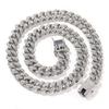 Hip Hop 12mm Alloy Diamond-encrusted Men's Cuban Necklace Street Niche Versatile Jewelry