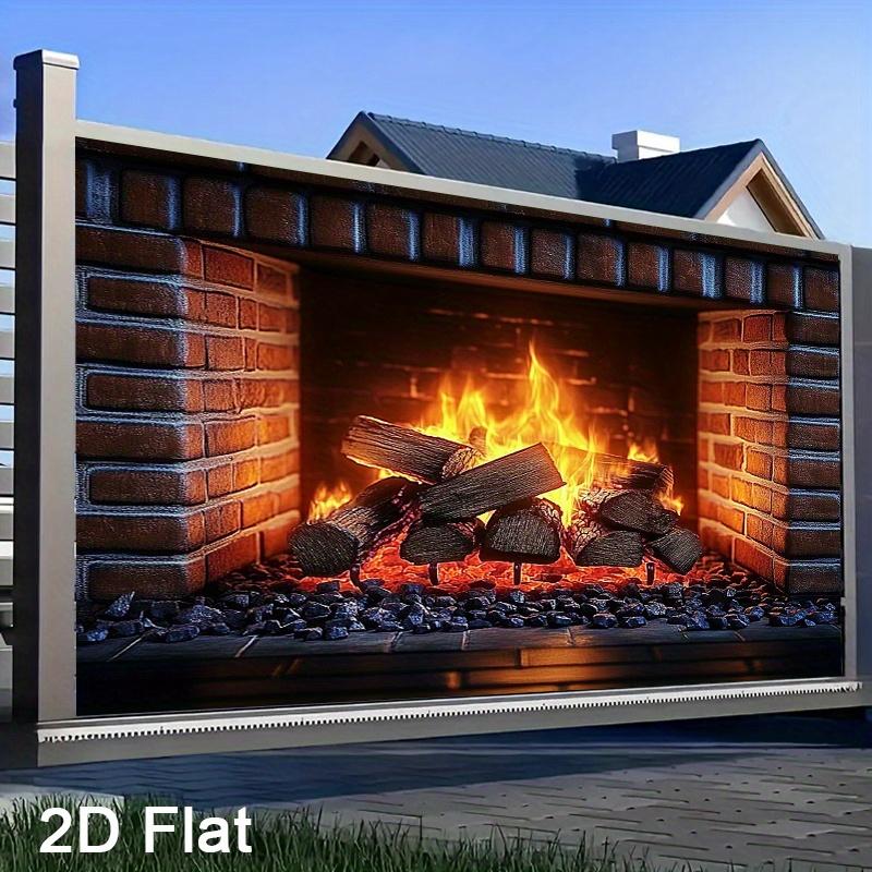 1Pcs Realistic Fireplace Decoration Background Winter Backdrop Decorations For Photo Studio Photo Booth Christmas Party