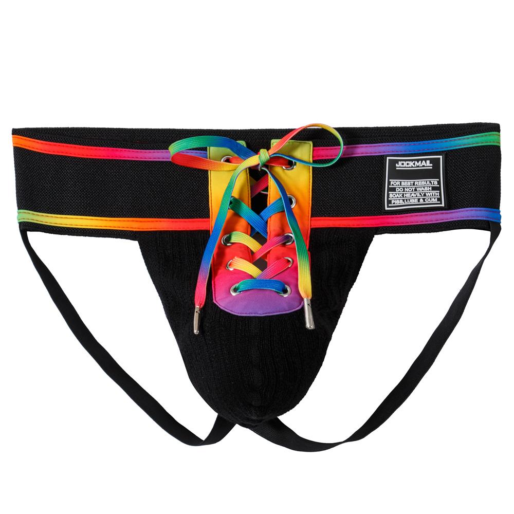 Jockstraps JOCKMAIL Lace-up Adjustable Size Men's Thong Underwear Extra Wide Waistband Low Waist Style Soft Breathable Comfortable Underpants