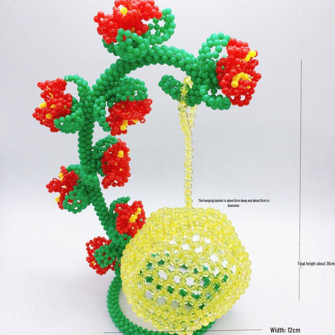 Handcrafted Beaded Hanging Basket: Creative Acrylic Bead Ornament