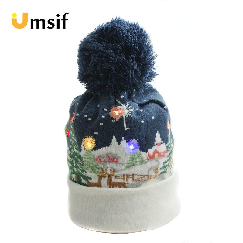 Christmas LED Light Up Beanie Hat for 