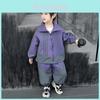 Stylish Boys Autumn Outfit 2024 Trendy Childrens Soft Nylon Windbreaker Set For Ages 3 To 8