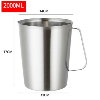 500ml/700ml/1000ml/1500ml Κύπελλο Κλίμακας Μέτρησης από Ανοξείδωτο Ατσάλι 304 Κυλινδρικός Δοσομετρητής Τσάι Γάλακτος Ψήσιμο Αυγά Κουτάλι