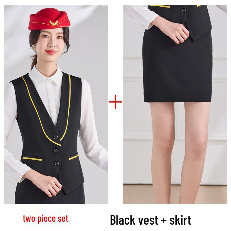 2026 Women's Professional Vest Suit - Spring/Summer New Style: Elegant Receptionist & Flight Attendant Workwear