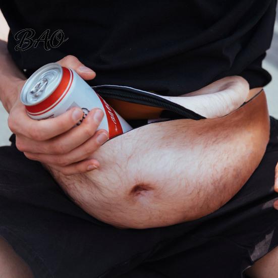 Unique Bar Gathering Bag Funny Belly Bag, Realistic Big Waist Novelty Fanny Interesting Christmas Stocking Stuffers Pack with Adjustable Strap,