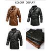 Men's Plus Size Washed PU Leather Motorcycle Jacket